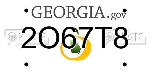 2O67T8 Georgia License Plate