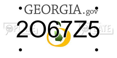 2O67Z5 Georgia License Plate