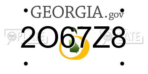 2O67Z8 Georgia License Plate