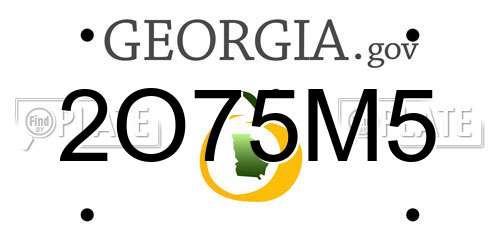 2O75M5 Georgia License Plate