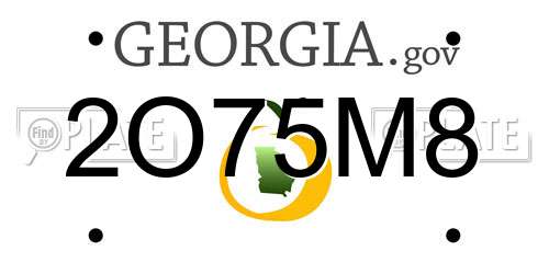 2O75M8 Georgia License Plate