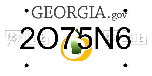 2O75N6 Georgia License Plate