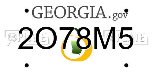 2O78M5 Georgia License Plate
