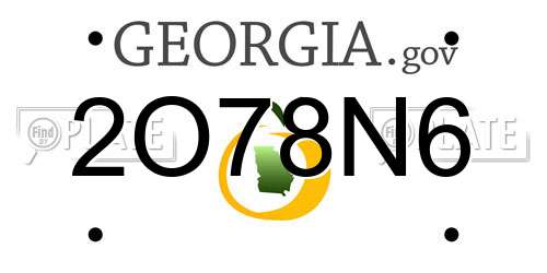 2O78N6 Georgia License Plate