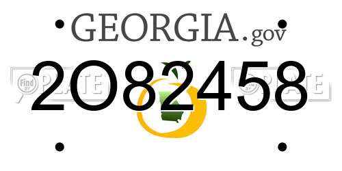 2O82458 Georgia License Plate