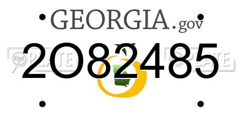 2O82485 Georgia License Plate