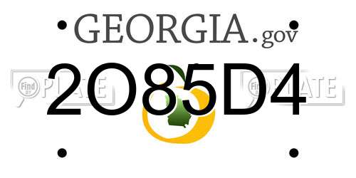 2O85D4 Georgia License Plate