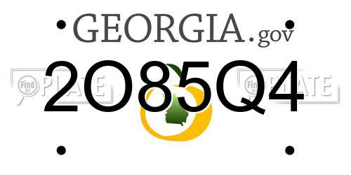 2O85Q4 Georgia License Plate