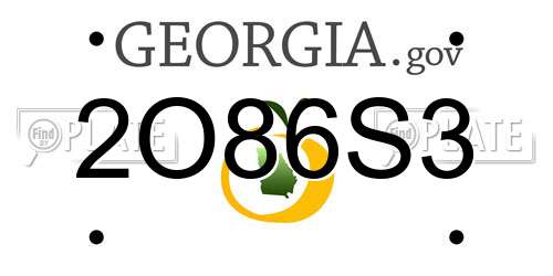2O86S3 Georgia License Plate