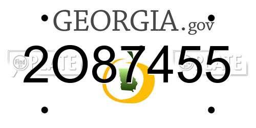 2O87455 Georgia License Plate