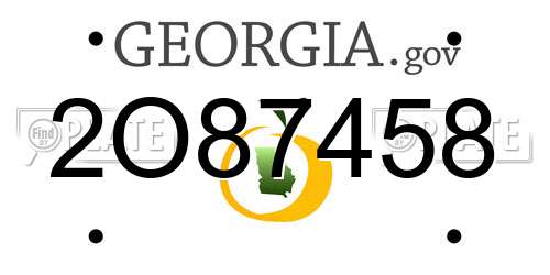 2O87458 Georgia License Plate