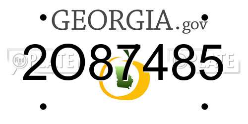 2O87485 Georgia License Plate