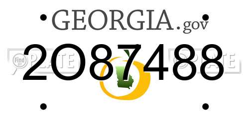 2O87488 Georgia License Plate
