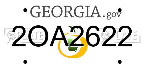 2OA2622 Georgia License Plate
