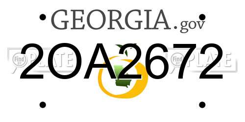 2OA2672 Georgia License Plate