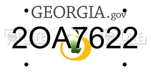 2OA7622 Georgia License Plate