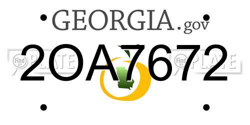 2OA7672 Georgia License Plate
