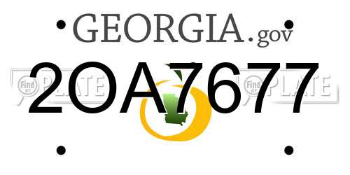 2OA7677 Georgia License Plate