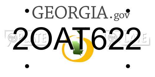 2OAT622 Georgia License Plate