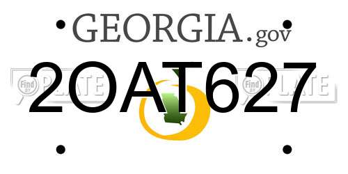 2OAT627 Georgia License Plate