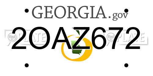 2OAZ672 Georgia License Plate
