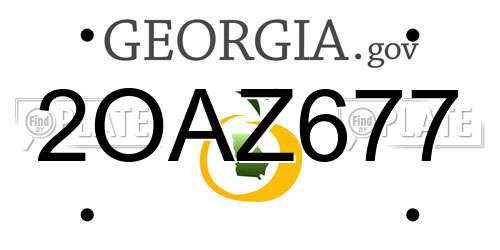 2OAZ677 Georgia License Plate