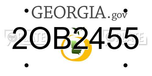 2OB2455 Georgia License Plate