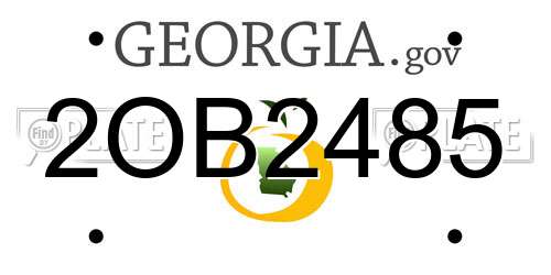 2OB2485 Georgia License Plate