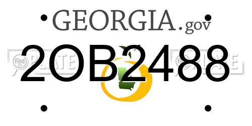 2OB2488 Georgia License Plate