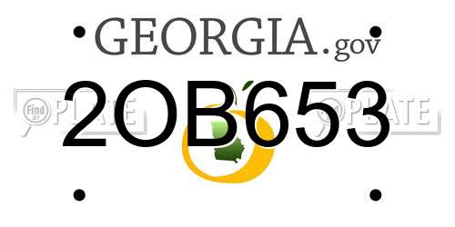 2OB653 Georgia License Plate