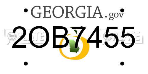 2OB7455 Georgia License Plate