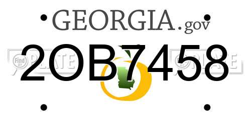 2OB7458 Georgia License Plate