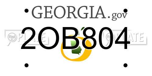 2OB804 Georgia License Plate