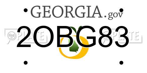 2OBG83 Georgia License Plate