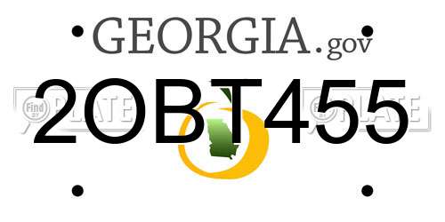 2OBT455 Georgia License Plate