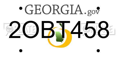 2OBT458 Georgia License Plate