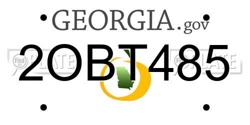 2OBT485 Georgia License Plate