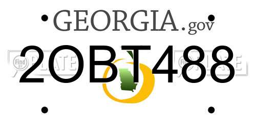 2OBT488 Georgia License Plate