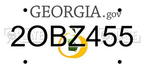 2OBZ455 Georgia License Plate