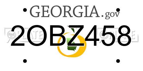 2OBZ458 Georgia License Plate