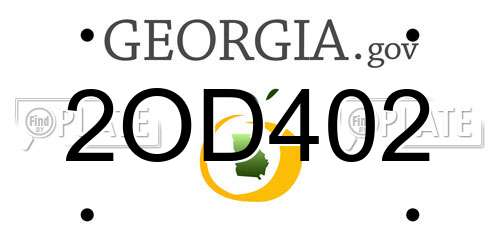 2OD402 Georgia License Plate