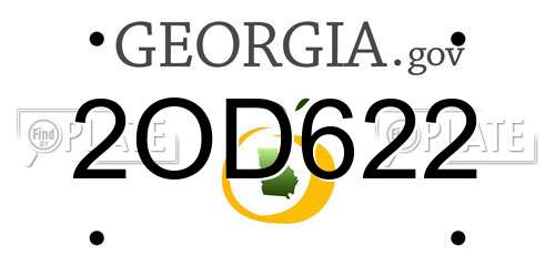 2OD622 Georgia License Plate