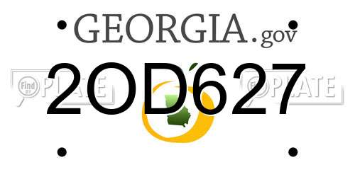 2OD627 Georgia License Plate
