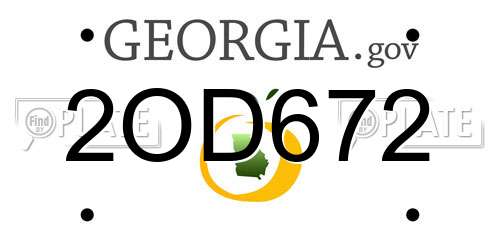 2OD672 Georgia License Plate