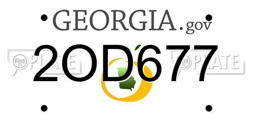 2OD677 Georgia License Plate