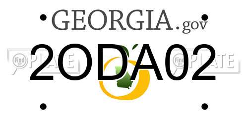 2ODA02 Georgia License Plate