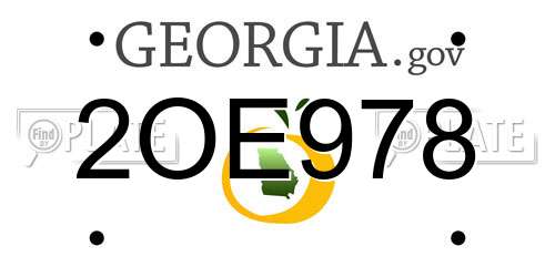 2OE978 Georgia License Plate