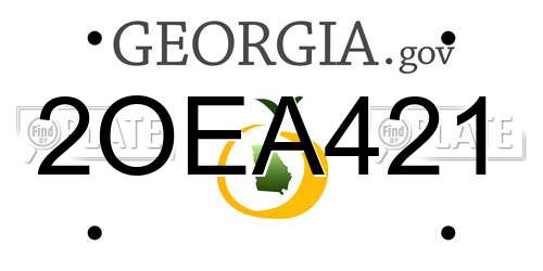 2OEA421 Georgia License Plate