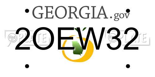 2OEW32 Georgia License Plate