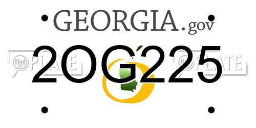 2OG225 Georgia License Plate